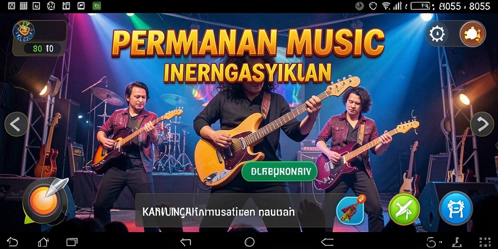 Screenshot gameplay dari 8055 menunjukkan momen seru bermain musik.