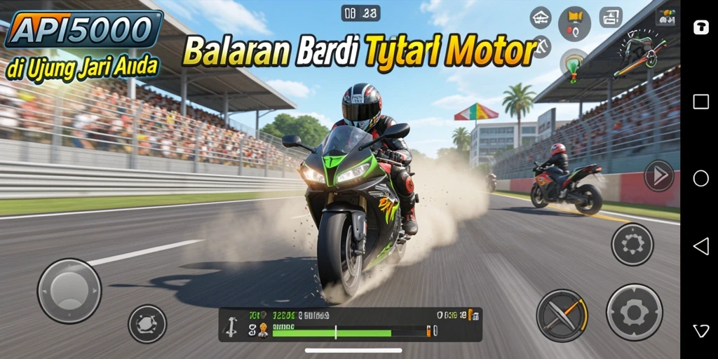 Gameplay seru balapan motor di API5000.