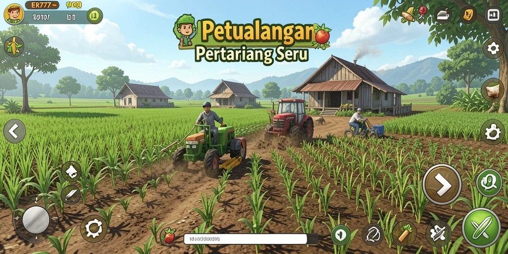 Screenshot gameplay ER777 menampilkan kegiatan bertani yang seru.