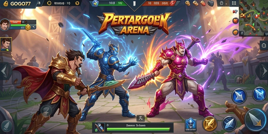Gameplay GOGO77 dengan pertarungan tim yang mendebarkan.