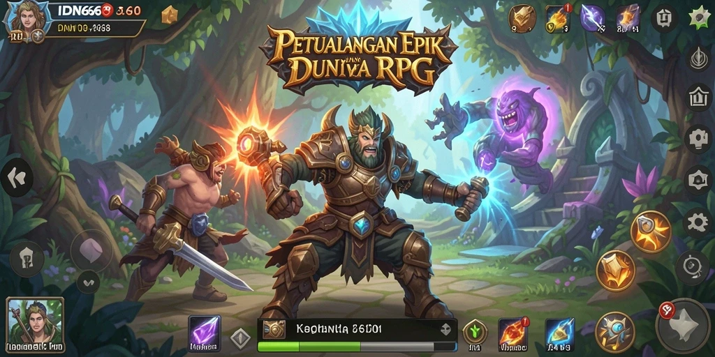Tangkapan layar IDN668 menampilkan pertempuran mendebarkan antar karakter di dunia RPG.