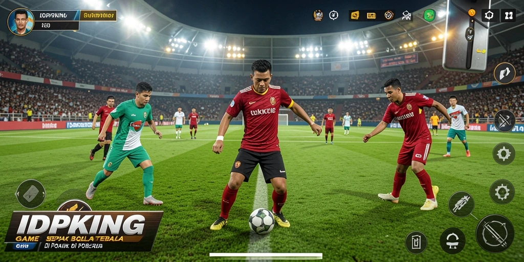 Tangkapan layar <strong>IDPKING</strong> yang menampilkan aksi seru di lapangan sepak bola.