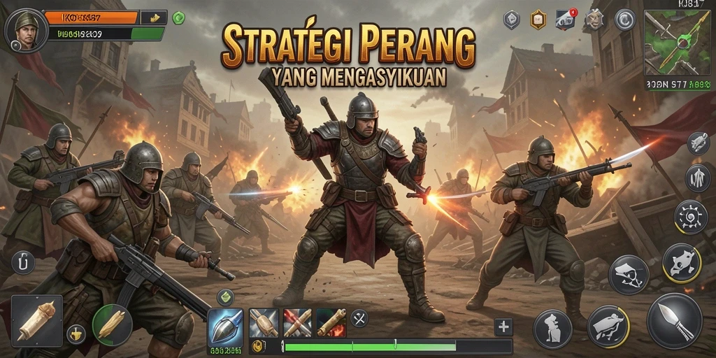 Tampilan menarik dari gameplay strategis di KO857.