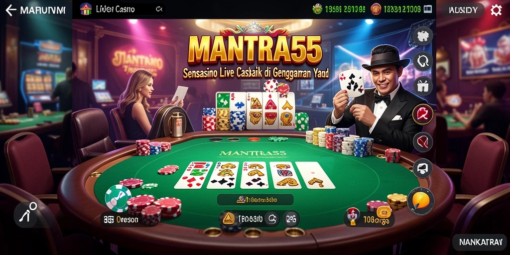 Tampilan gameplay menarik dari MANTRA55 Live Casino.
