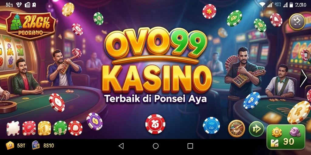 Screenshot gameplay OVO99 menampilkan suasana kasino yang menyenangkan.