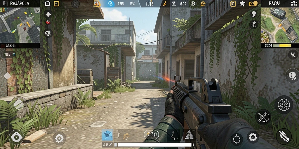 Screenshot gameplay RAJAPOLA yang menunjukkan aksi seru dalam FPS.